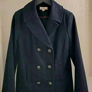 Merona Women's Wool Blend Navy Blue Peacoat Medium